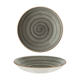 Bonna China Gris dia.10" h:2" 44 oz. Round Grey Porcelain Bowl (Set of 2)